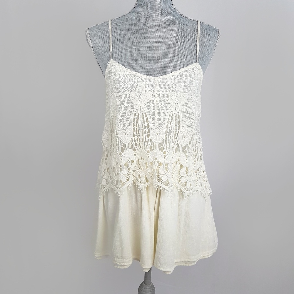 American Eagle Outfitters White Lace Romper Summer
